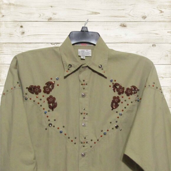 VTG Freego womens batwing long sleeve shirt Size PS khaki color - Picture 3 of 10